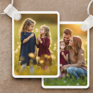 Porte-clés Famille Personnalisée Personnalisée Deux Photo Dou