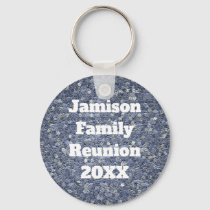 Porte-clés Famille Réunion Blue Grey Mosaïque Keepsaké