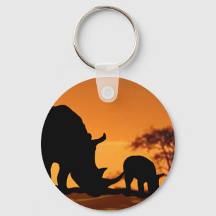 Porte-clés famille rhino
