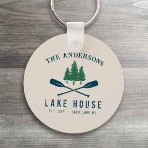 Porte-clés Family Lake House Modern Rustic Boat Oar Pine Tree