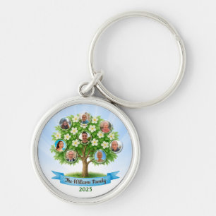 Porte-clés Family Tree Photo Cadeau Parents Réunion Patrimoin