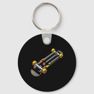 Porte-clés Fan de skateboard de style BD