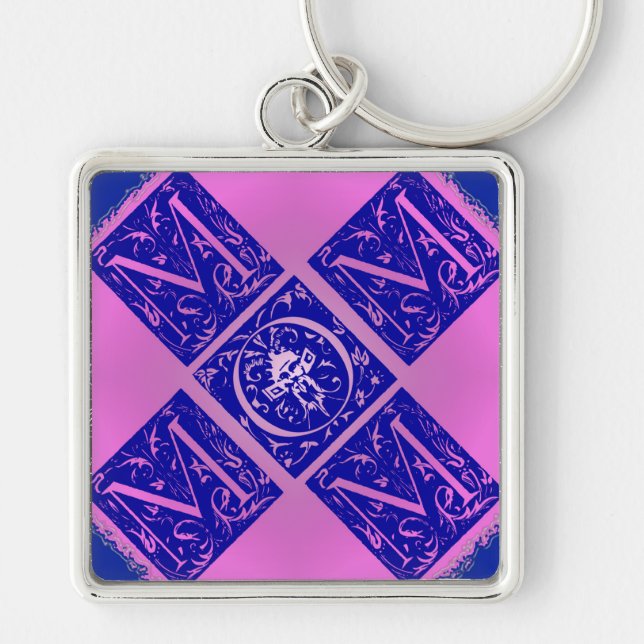 Porte-clés Fancy Mama Texte en Blue and Purple (Devant)