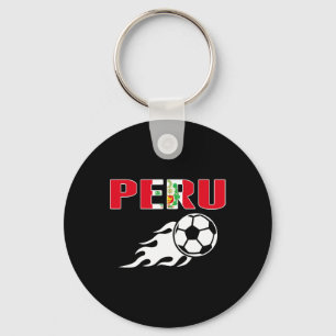 Porte-clés Fans de foot péruviens fiers maillot drapeau péruv