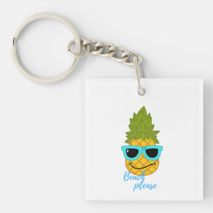 Porte-clés Fantaisie D'Ananas Avec Lunettes De Soleil Été