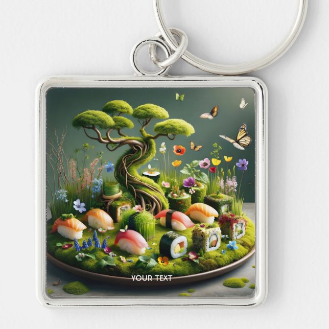 Porte-clés Fantasy Cute Sushi Japanese Landscape (Devant)
