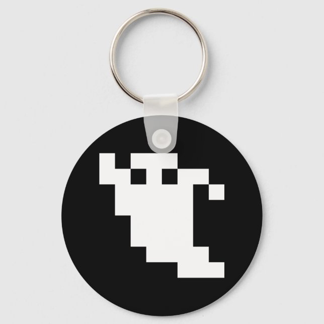 Porte-clés Fantôme à 8 bits pour pixels (Recto)