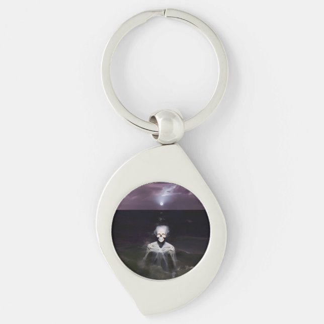 Porte-clés Fantôme en mer - Peinture à l'huile (Devant)
