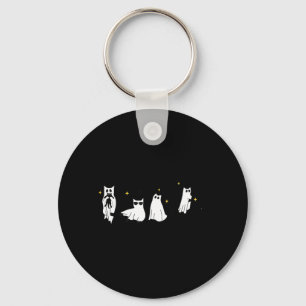 Porte-clés Fantôme tenant un chat noir Funny Halloween amateu