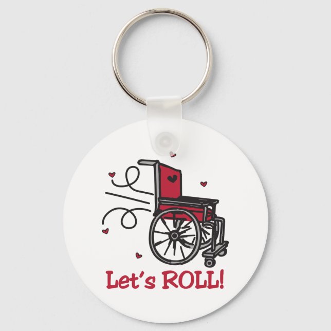 Porte-clés Fauteuil roulant roulant (Recto)