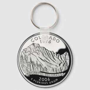 Porte-clés Faux Colorado State Quarter Montagnes Rocheuses Ar