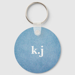 Porte-clés Faux Cuir Texture personnalisée bleu