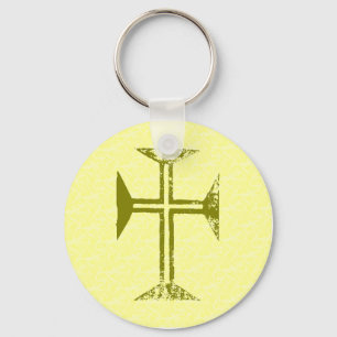Porte-clés Faux Gold Détruit Look Cross