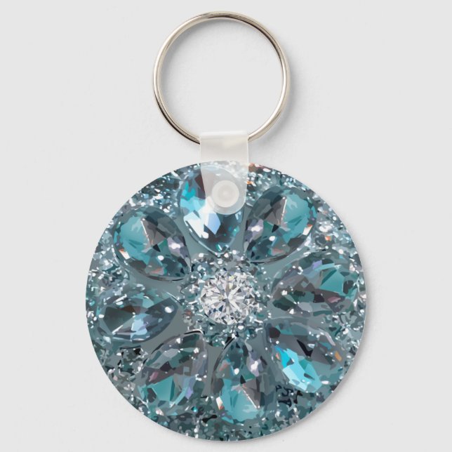 Porte-clés Faux Rhinestone Jewel Bling Glitzy (Recto)
