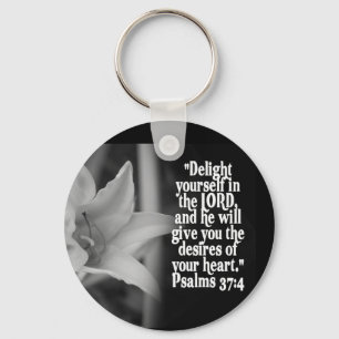 PORTE-CLÉS FAVORITE BIBLE SCRIPTURE PSALM 37:4