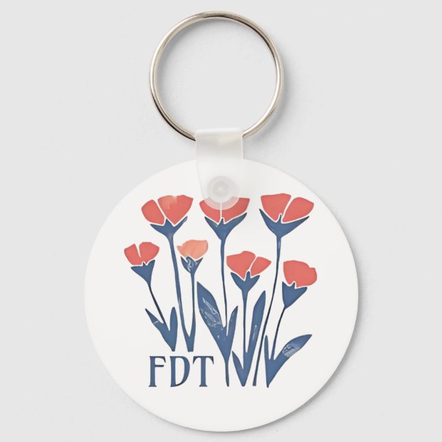 Porte-clés FDT Floral Wreath Subtle Feminine Boho Anti-Trump (Recto)