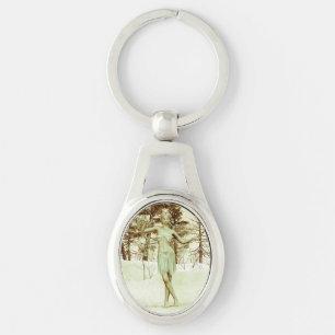 Porte-clés Fée d'hiver dans l'art fantastique de la forêt enn