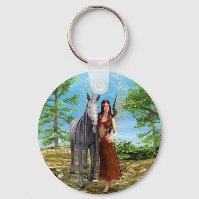 Porte-clés Fée et licorne (Recto)