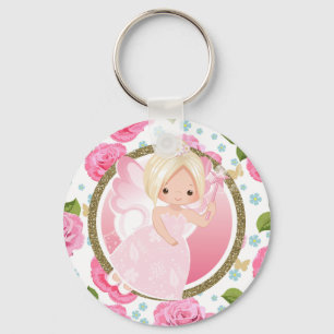 Porte-clés Fée rose Floral Porte - clé Charme de poche