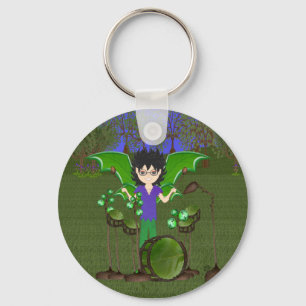 Porte-clés Féerie de batteur à ailes de Dragon Vert