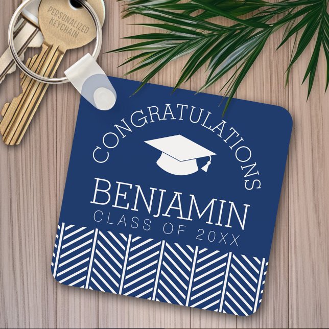 Porte-clés Félicitations Diplômé - Fête CAN MODIFIER LA COULE (Personalized keychain - add name)