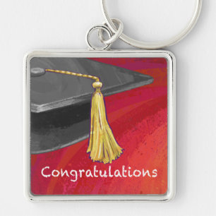 Porte-clés Félicitations Diplômé Noir et Rouge