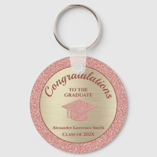 Porte-clés Félicitations Graduate Class of 2024 Pink Gold