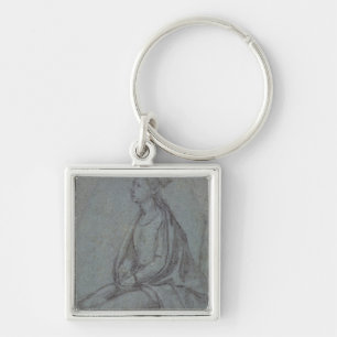 Porte-clés Femme assise, c.1514 (craie noire et blanche sur
