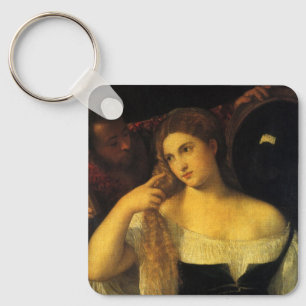 Porte-clés Femme avec un miroir par Titien, Renaissance vinta