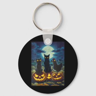 Porte-clés Femme Chat Noir Chien Poulet Halloween Citrouille