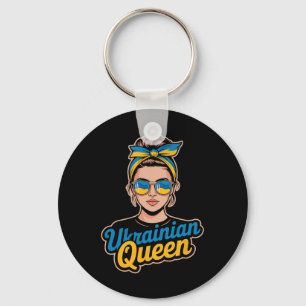Porte-clés Femme de style rétro ukrainien Graphisme Fierté cu