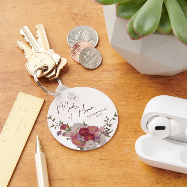 Porte-clés Femme d'honneur Forêt de Bourgogne Cadeau Mariage  (Bureau)