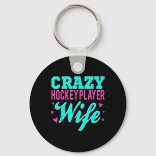 Porte-clés Femme folle de joueur de hockey Champ de hockey su