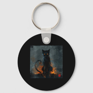 Porte-clés Femme Halloween Chat Noir Col en V