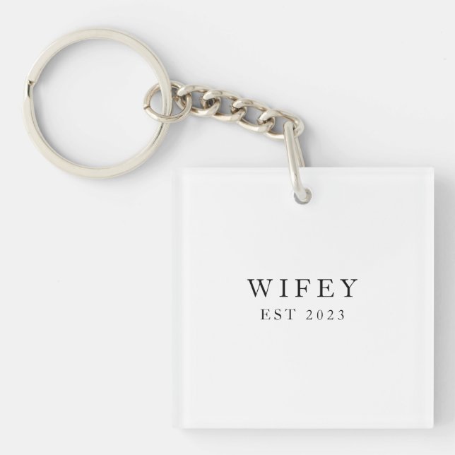 Porte-clés Femme/Husby Épouse personnalisée, cadeau de fiance (Devant)