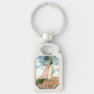 Porte-clés Femme Monet avec un parasol face à gauche