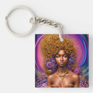 Porte-clés Femme noire Melanin Reine Peau Brown Sista Femmes