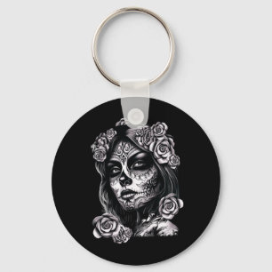 Porte-clés Femmes Crâne de Sucre De Los Muertos La Catrina Jo