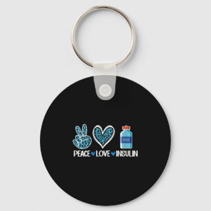 Porte-clés Femmes Peace Love Insuline col V