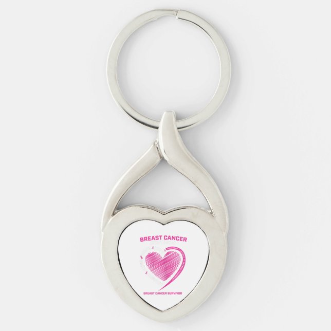 Porte-clés Femmes Pink Cancer du sein Survivant Cadeaux Femme (Devant)