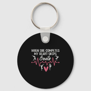 Porte-clés Femmes Quand Elle Compete Mon Coeur S'Emballe Fièr