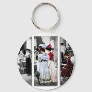 Porte-clés femmes victoriennes vintages