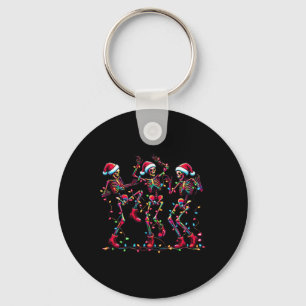 Porte-clés Ferme Noël Danser Skeleton Drôle Pyjamas Noël