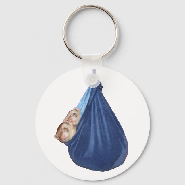 Porte-clés Ferrets Dans Un Porte - clé De Sac À Coucher (Recto)