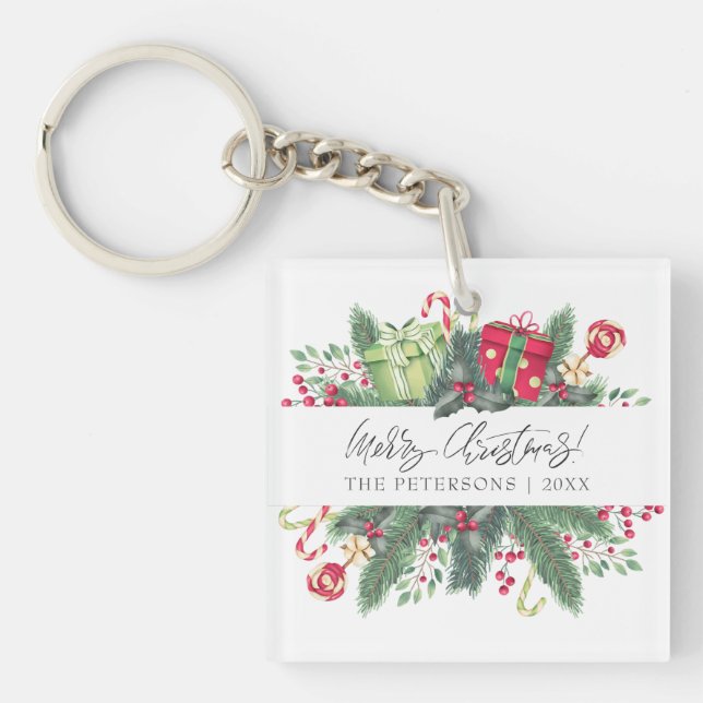 Porte-clés 🎄 Festif personnalisé Joyeux Noël Décoratif (Devant)