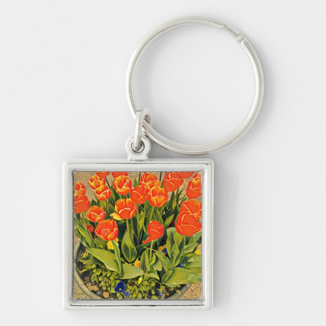 Porte-clés Festival floral moderne des tulipes (Devant)