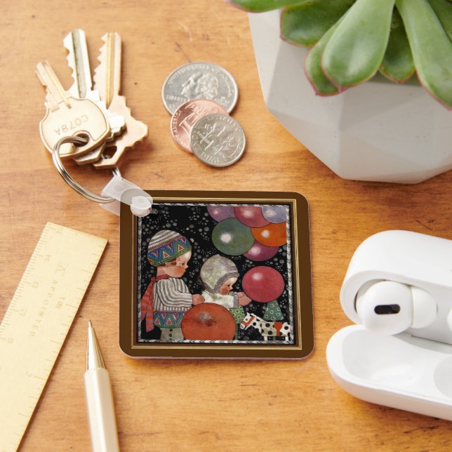 Porte-clés Fête d'anniversaire, ballons et jouets pour enfant (Bureau)