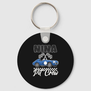 Porte-clés Fête d'anniversaire de voiture de course famille d