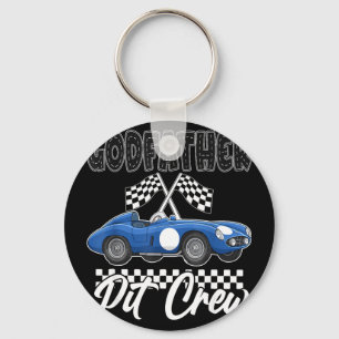 Porte-clés Fête d'anniversaire de voiture de course parrain d