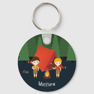 Porte-clés Fête d'anniversaire du camping